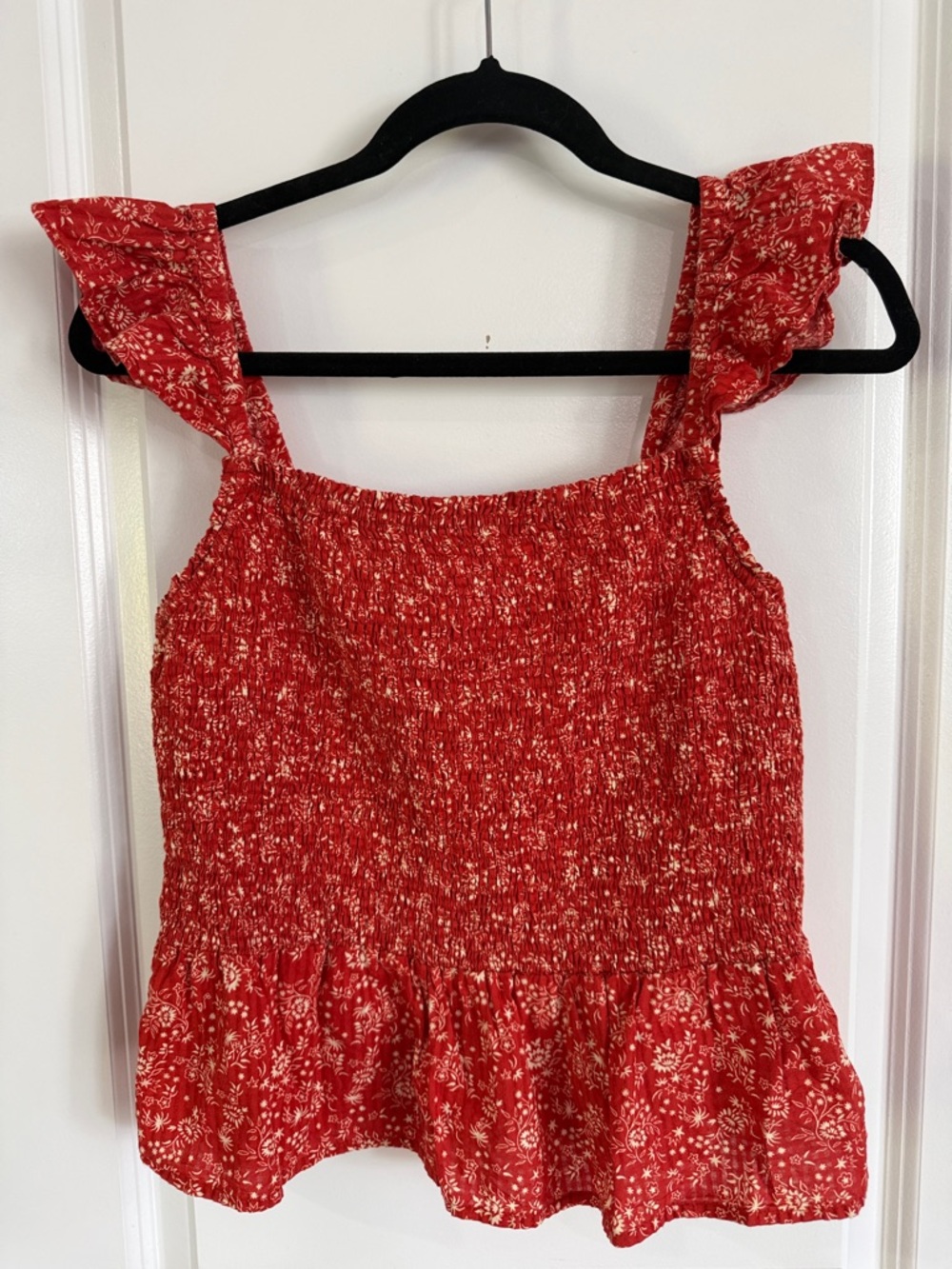 Madewell Lucie Smocked Peplum Tank